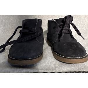 J.Crew crewcuts navy blue Leather Chukka Boots Kids Size 11 Lace Up Ankle Casual